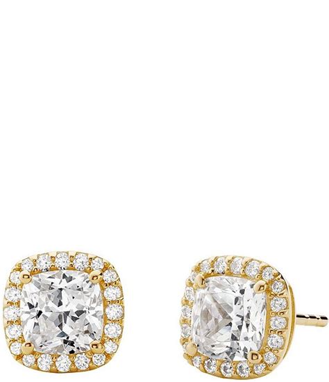 Michael Kors Kors Brilliance Cushion Cut Stud Earrings 